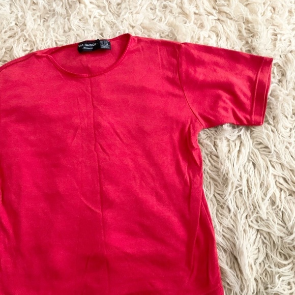 Sag Harbor | Red Short Sleeve Medium Shirt Top Vintage - Picture 4 of 8